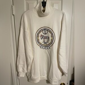 Gucci size XS oversized hoodie/dress with rollneck collar and two hidden pockets